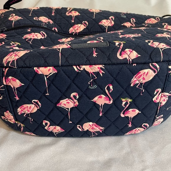Vera Bradley Black and Pink Flamingo Crossbody Bag - Picture 2 of 5